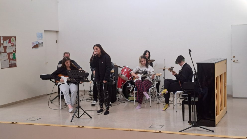 Hljómsveitin Háralitirnir sló heldur betur í gegn.