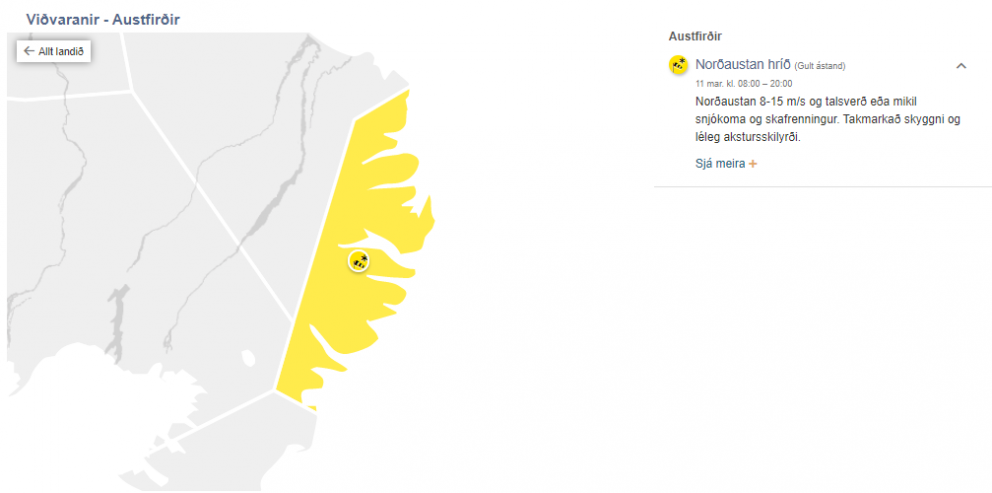 Skólahald í dag (11. mars)