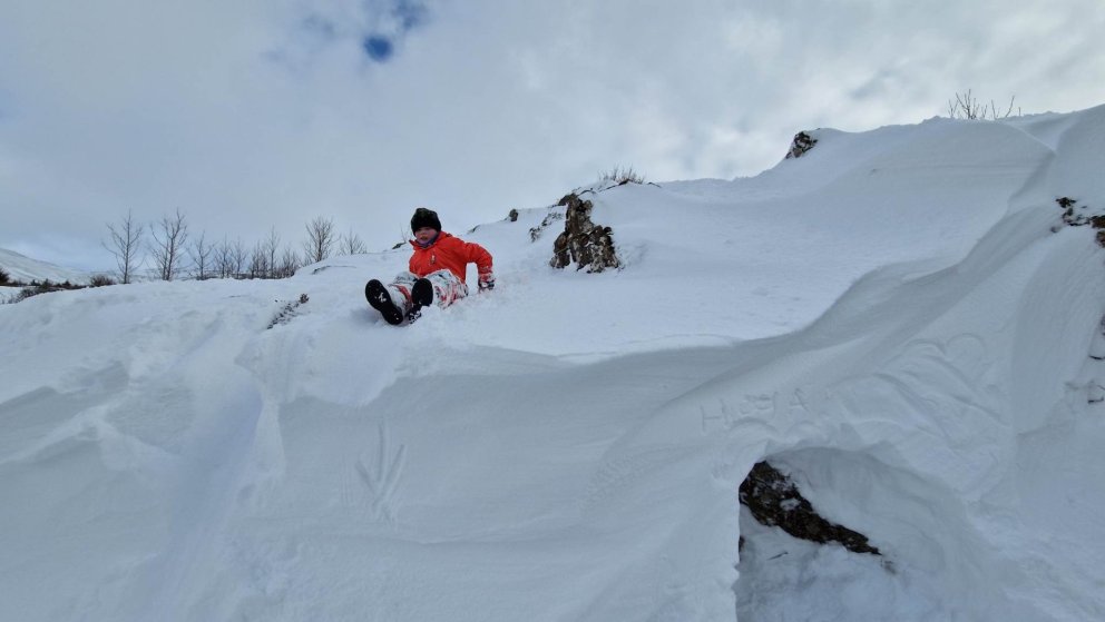 Útikennsla í snjónum