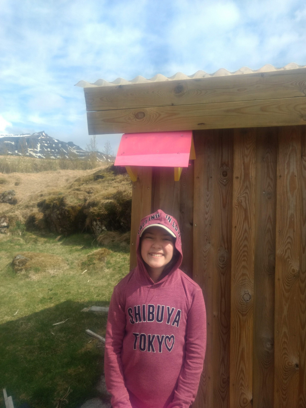 Margarette er ánægð með verkið.