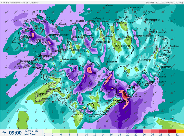 Skólahald mánudaginn 12. febrúar