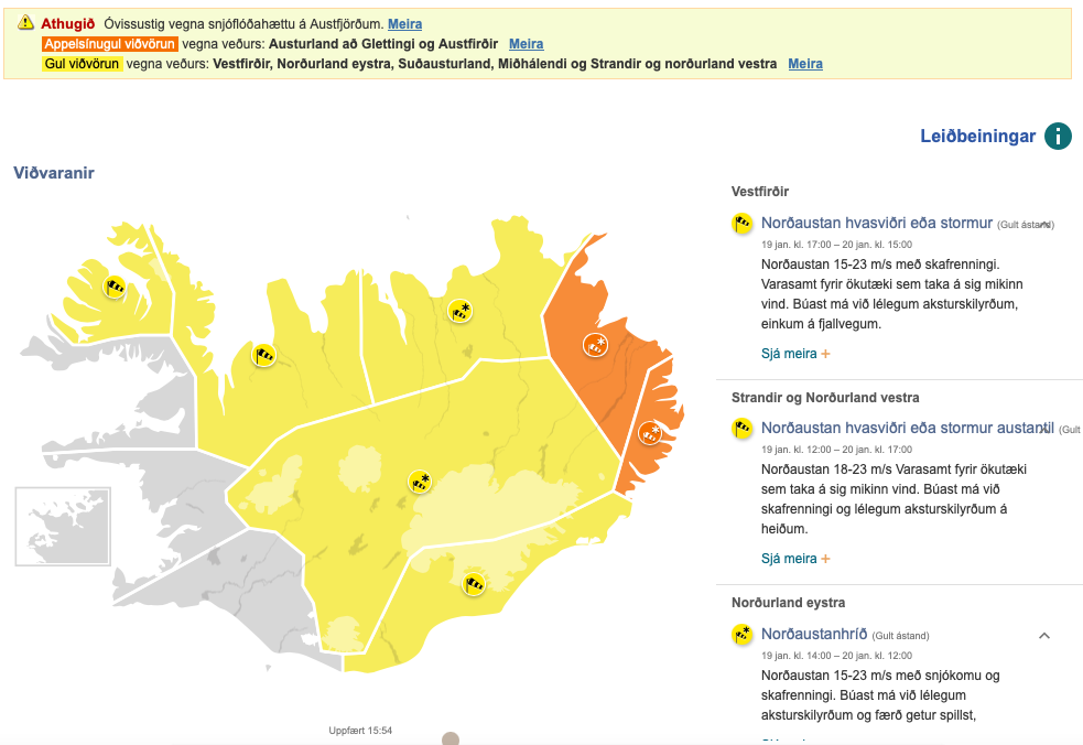 Skólahald mánudaginn 20. janúar