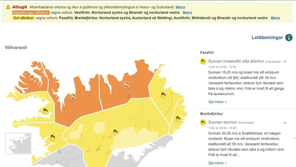 Skólahald 7. nóvember.
