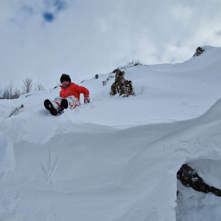 Útikennsla í snjónum