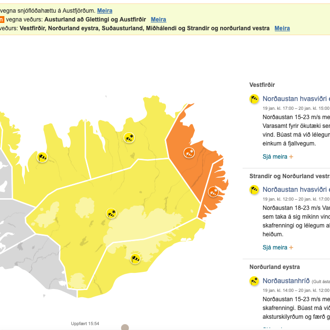 Skólahald mánudaginn 20. janúar